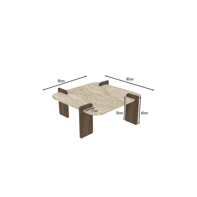 Lorvenor Sofabord 90 cm - Mørkebrun - Møbler - Bord - Sofabord & salongbord