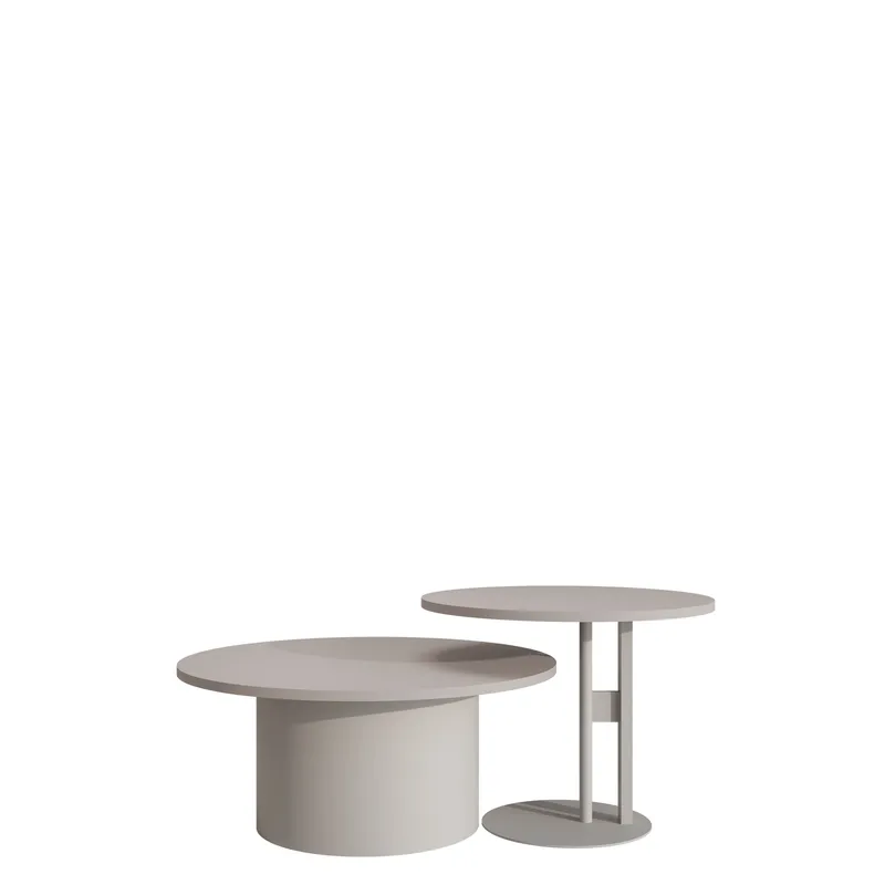 Lorvyn Sett med bord rundt 58/75 cm - Beige - Møbler - Bord - Sofabord & salongbord