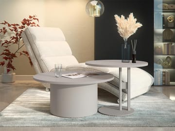 Lorvyn Sett med bord rundt 58/75 cm - Beige - Møbler - Bord - Sofabord & salongbord