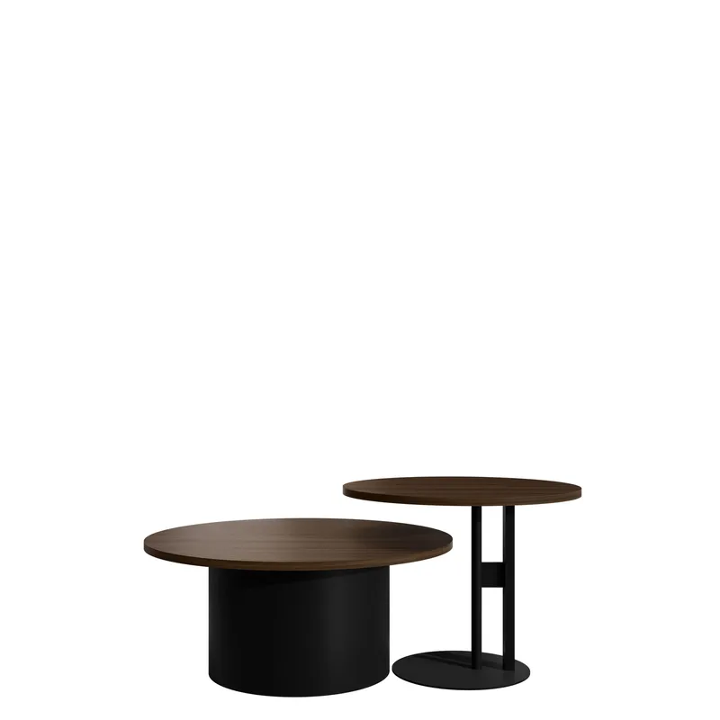 Lorvyn Sett med bord rundt 58/75 cm, Brun, svart