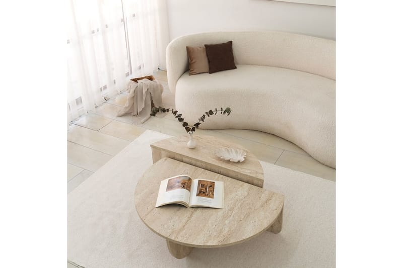 Louvrall Sofabord 90 cm - Beige - Møbler - Bord - Sofabord & salongbord