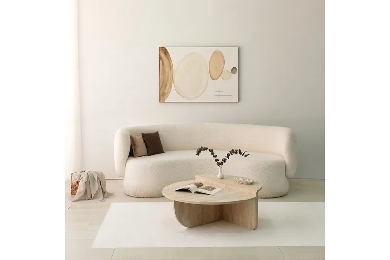 Louvrall Sofabord 90 cm - Beige - Møbler - Bord - Sofabord & salongbord