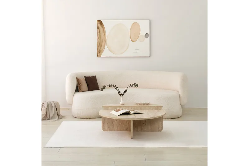 Louvrall Sofabord 90 cm - Beige - Møbler - Bord - Sofabord & salongbord