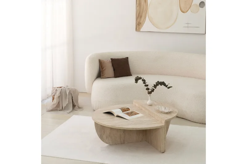 Louvrall Sofabord 90 cm - Beige - Møbler - Bord - Sofabord & salongbord