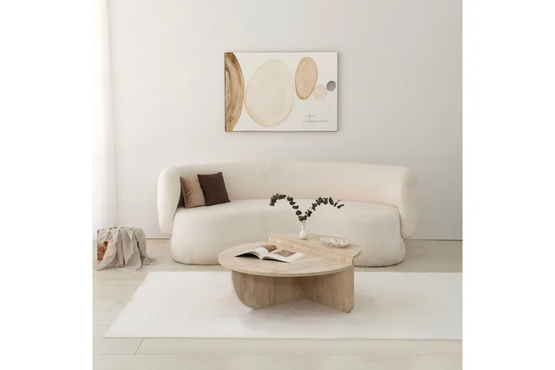 Louvrall Sofabord 90 cm - Beige - Møbler - Bord - Sofabord & salongbord