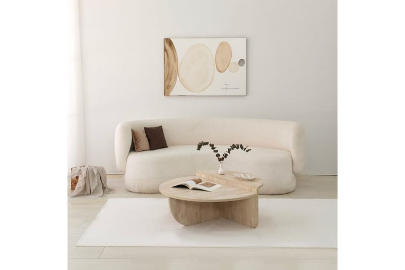 Louvrall Sofabord 90 cm - Beige - Møbler - Bord - Sofabord & salongbord