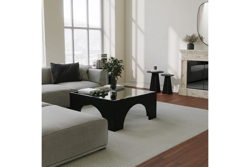 Lowan Stuebord 80 cm - Sort - Møbler - Bord - Sofabord & salongbord