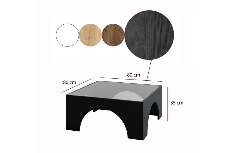 Lowan Stuebord 80 cm - Sort - Møbler - Bord - Sofabord & salongbord