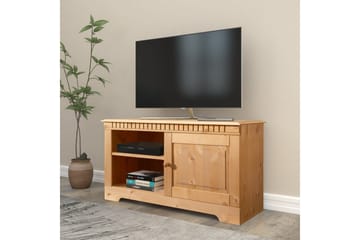 Lowboard Frittstående TV-benk 94 cm med Oppbevaring i Furu - Honningbrun - Møbler - TV- & Mediamøbler - TV benk & mediabenk