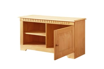 Lowboard Frittstående TV-benk 94 cm med Oppbevaring i Furu - Honningbrun - Møbler - TV- & Mediamøbler - TV benk & mediabenk