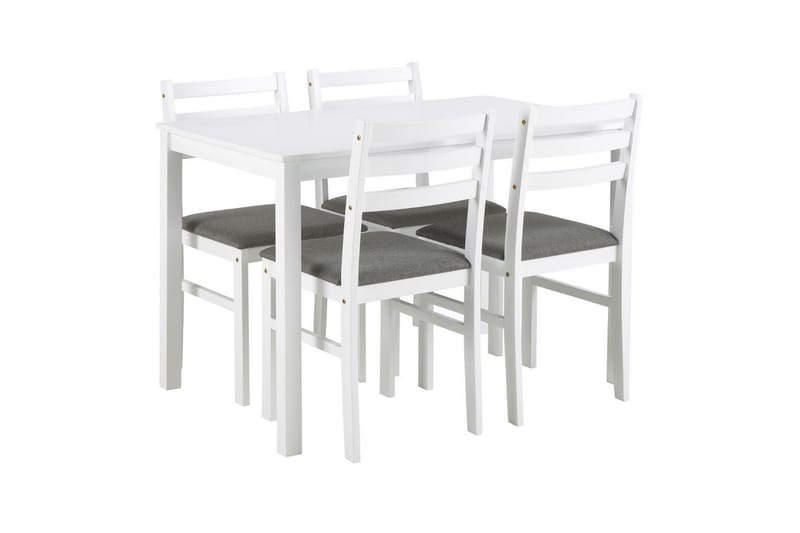 Lumino Spisegruppe 110 Cm + 4 Spisestoler - Hvit - Møbler - Bord - Spisegruppe