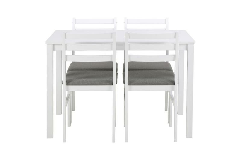 Lumino Spisegruppe 110 Cm + 4 Spisestoler - Hvit - Møbler - Bord - Spisegruppe
