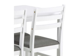 Lumino Spisegruppe 110 Cm + 4 Spisestoler - Hvit - Møbler - Bord - Spisegruppe
