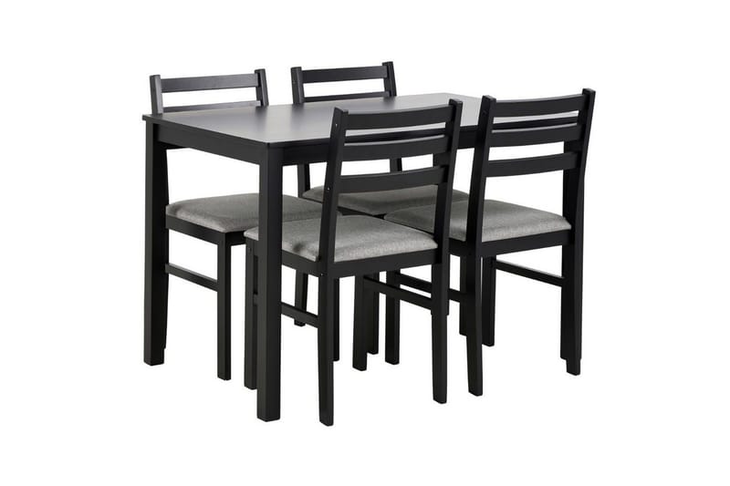 Lumino Spisegruppe 110 Cm + 4 Spisestoler, Svart