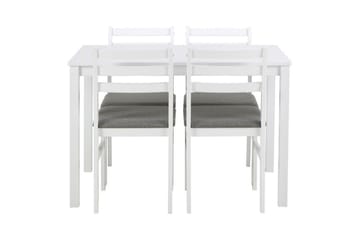 Lumino Spisegruppe 110 Cm + 4 Spisestoler - Hvit - Møbler - Bord - Spisegruppe