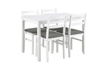 Lumino Spisegruppe 110 cm + 4 stk. Spisestoler - Hvit - Møbler - Bord - Spisegruppe