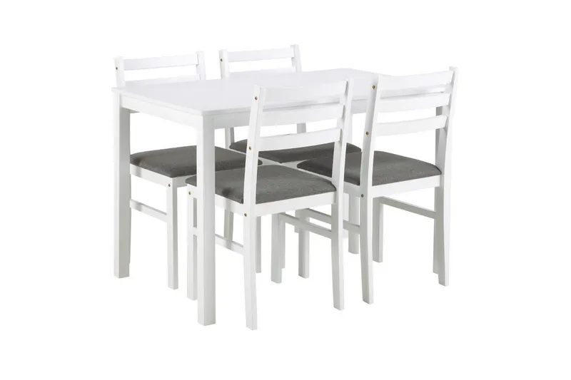 Lumino Spisegruppe 110 cm + 4 stk. Spisestoler, Hvit