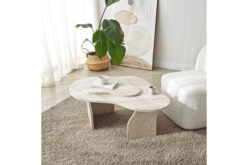 Lunor Sofabord 105 cm - Beige - Møbler - Bord - Sofabord & salongbord
