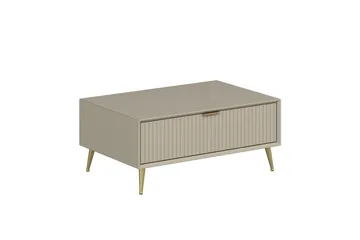 Luxe 90 cm Rektangulært Salongbord med Skuffer i Tre - Beige - Møbler - Bord - Sofabord & salongbord
