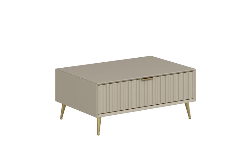 Luxe 90 cm Rektangulært Salongbord med Skuffer i Tre - Beige - Møbler - Bord - Sofabord & salongbord
