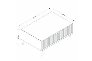 Luxe 90 cm Rektangulært Salongbord med Skuffer i Tre - Beige - Møbler - Bord - Sofabord & salongbord