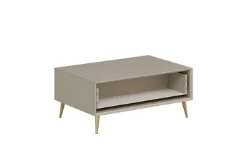 Luxe 90 cm Rektangulært Salongbord med Skuffer i Tre - Beige - Møbler - Bord - Sofabord & salongbord