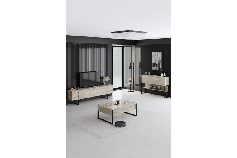 Luxe Sofabord 90 cm - Beige/Svart - Møbler - Bord - Sofabord & salongbord