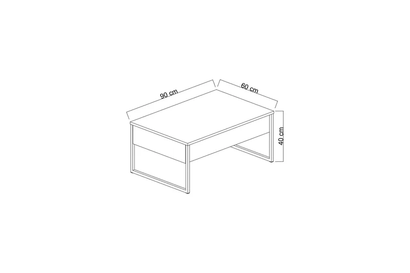 Luxe Sofabord 90 cm - Beige/Svart - Møbler - Bord - Sofabord & salongbord