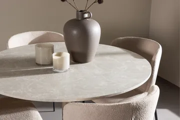 Lycke Spisegruppe 110 cm Rund med 4 Modesto stoler - Beige/Beige - Møbler - Bord - Spisegruppe
