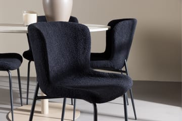 Lycke Spisegruppe 110 cm Rund med 4 Modesto stoler - Beige/Svart - Møbler - Bord - Spisegruppe