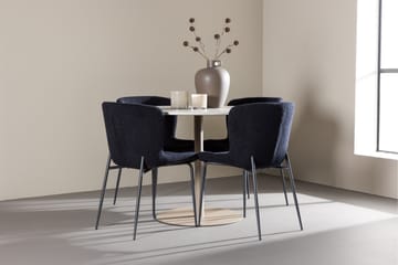 Lycke Spisegruppe 110 cm Rund med 4 Modesto stoler - Beige/Svart - Møbler - Bord - Spisegruppe