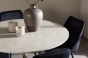 Lycke Spisegruppe 110 cm Rund med 4 Night stoler - Beige/Svart - Møbler - Bord - Spisegruppe
