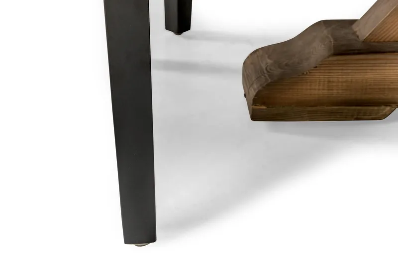 Lyon Rund Spisegruppe 150 cm med 6 Tuva Stoler - Brun Vintage Alm / Svart PU - Møbler - Bord - Spisegruppe