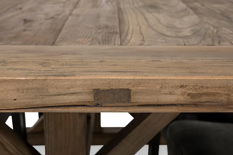 Lyon uttrekkbar spisegruppe 200 cm med 6 Tuva lenestoler - Natur/Svart - Møbler - Bord - Spisegruppe
