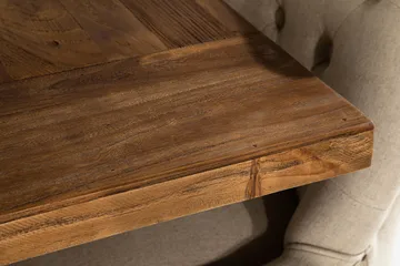 Lyon uttrekkbar spisegruppe 200 cm med 6 Viktoria lenestoler - Brunt tre / Naturbeige - Møbler - Bord - Spisegruppe