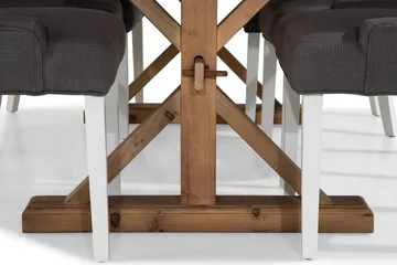 Lyon uttrekkbar spisegruppe 200 cm med 6 Viktoria stoler - Natur/Grå/Hvit - Møbler - Bord - Spisegruppe