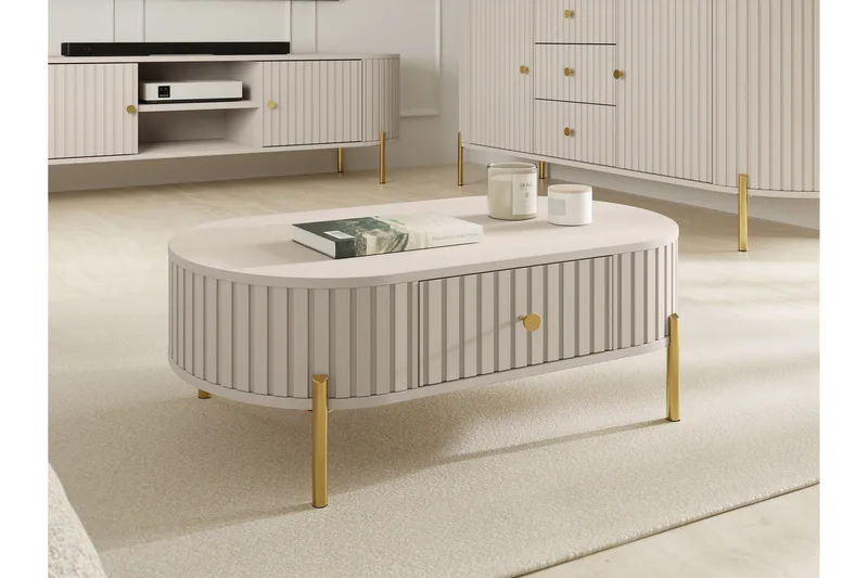 Maggio Sofabord 100x55 cm - Hvit - Møbler - Bord - Sofabord & salongbord