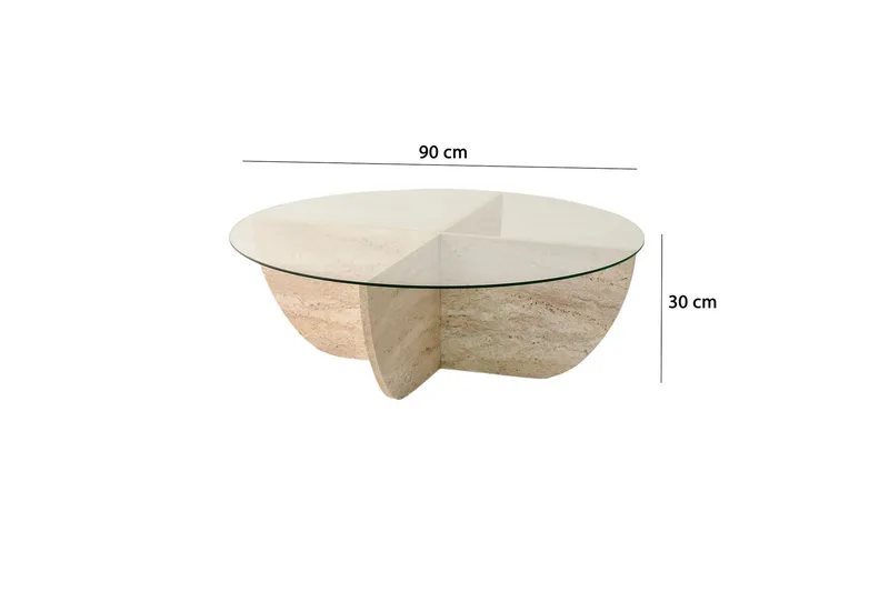 Makhan Sofabord 90 cm - Beige - Møbler - Bord - Sofabord & salongbord