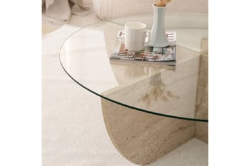 Makhan Sofabord 90 cm - Beige - Møbler - Bord - Sofabord & salongbord