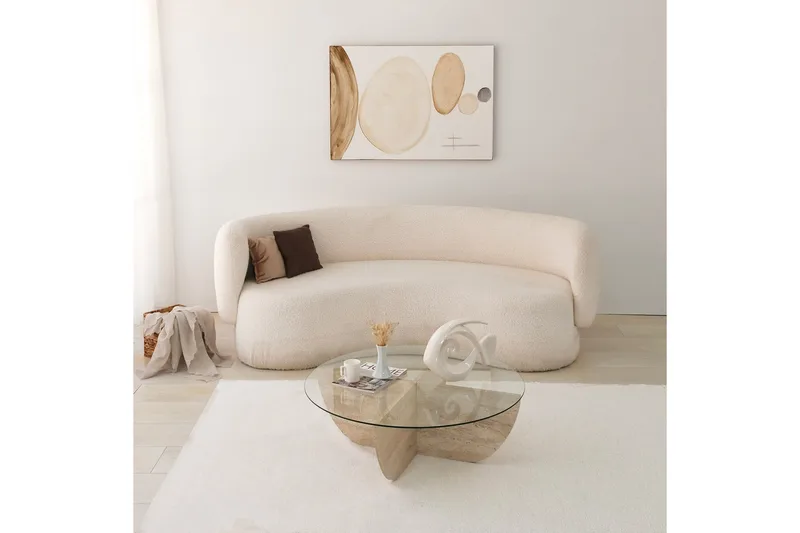 Makhan Sofabord 90 cm - Beige - Møbler - Bord - Sofabord & salongbord