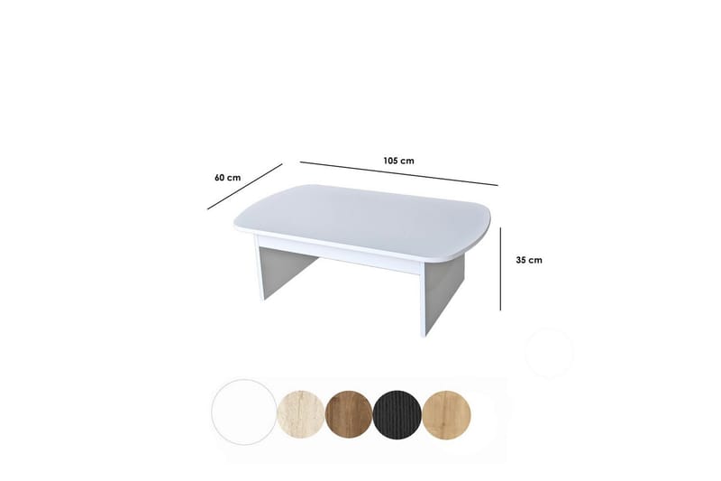 Malo Sofabord 105 cm - Hvit - Møbler - Bord - Sofabord & salongbord