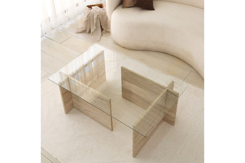 Malpani Sofabord 105 cm - Beige - Møbler - Bord - Sofabord & salongbord