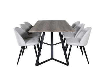 Malvina Matgruppe 180 cm Rektangulær med 6 Sedavi Stoler - Svart - Møbler - Bord - Spisegruppe