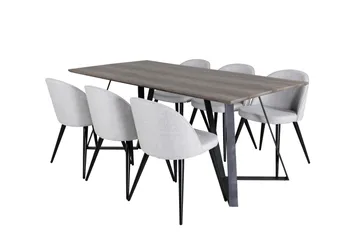 Malvina Matgruppe 180 cm Rektangulær med 6 Sedavi Stoler - Svart - Møbler - Bord - Spisegruppe