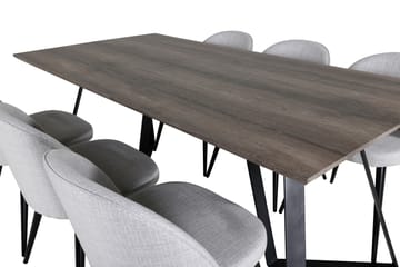 Malvina Matgruppe 180 cm Rektangulær med 6 Sedavi Stoler - Svart - Møbler - Bord - Spisegruppe