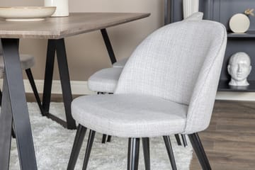 Malvina Matgruppe 180 cm Rektangulær med 6 Sedavi Stoler - Svart - Møbler - Bord - Spisegruppe