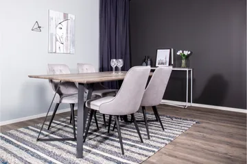 Malvina spisegruppe med 4 Valerie Luksus fløyelsstoler - Møbler - Bord - Spisegruppe