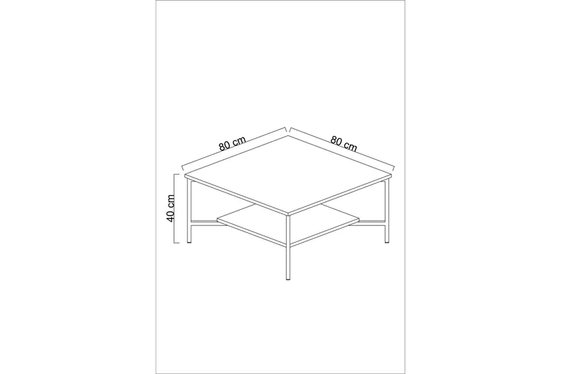 Manchan Sofabord 80 cm - Valnøtt/Svart - Møbler - Bord - Sofabord & salongbord