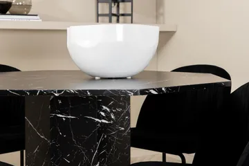 Marbs rund spisegruppe 110 cm inkl. 4 Foyos stoler - Svart - Møbler - Bord - Spisegruppe