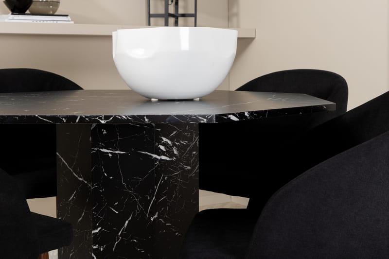 Marbs rund spisegruppe 110 cm inkl. 4 Kullersbro stoler - Svart/Brun - Møbler - Bord - Spisegruppe